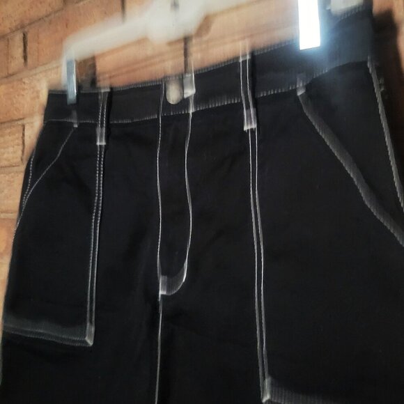 DICKIE'S Women's Carpenter Black Contrast Stitch Mini Skirt - Size 30 - Picture 4 of 9